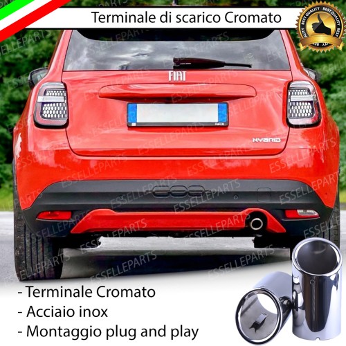 TERMINALE DI SCARICO CROMATO SINGOLO PER FIAT 600