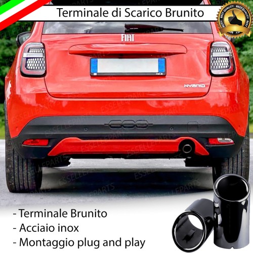 TERMINALE DI SCARICO NERO BRUNITO SINGOLO PER FIAT 600