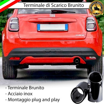 TERMINALE DI SCARICO NERO BRUNITO SINGOLO PER FIAT 600