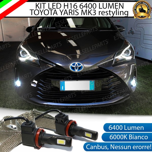 Kit Full LED H16 Per Toyota Yaris MK3 Restyling Da 2017 Fendinebbia 6400 Lumen 6000K
