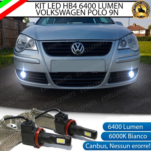 Kit Full LED HB4 6400 Lumen 6000K bianco Fendinebbia VW POLO 9N Restyling Dal 2006