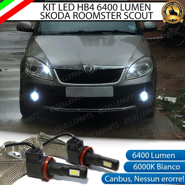 Kit Full LED HB4 6400 Lumen 6000K endinebbia SKODA ROOMSTER con allestimento Scout