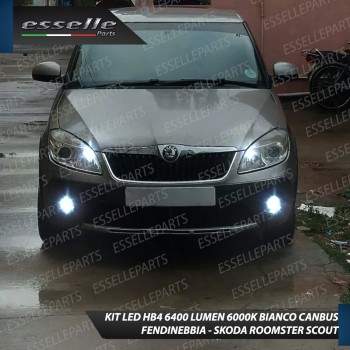 Kit Full LED HB4 6400 Lumen 6000K endinebbia SKODA ROOMSTER con allestimento Scout