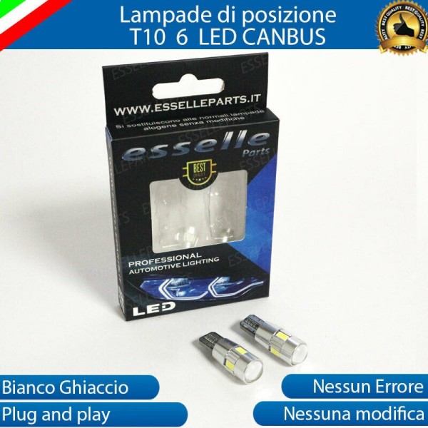 Coppia Lampade T10 W5W LED canbus con lente frontale per luci di posizione per Hyundai Getz