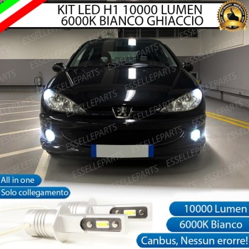 Kit Full LED Fendinebbia H1 10000 Lumen 6000K bianco PEUGEOT 206 fino al 2006