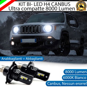 Kit Full LED H4 per Jeep Renegade Dal 2019 8000 Lumen 6000K Bianco Canbus Kit Full LED H4 per Jeep Renegade Dal 2019 8000 Lumen 6000K Bianco Canbus