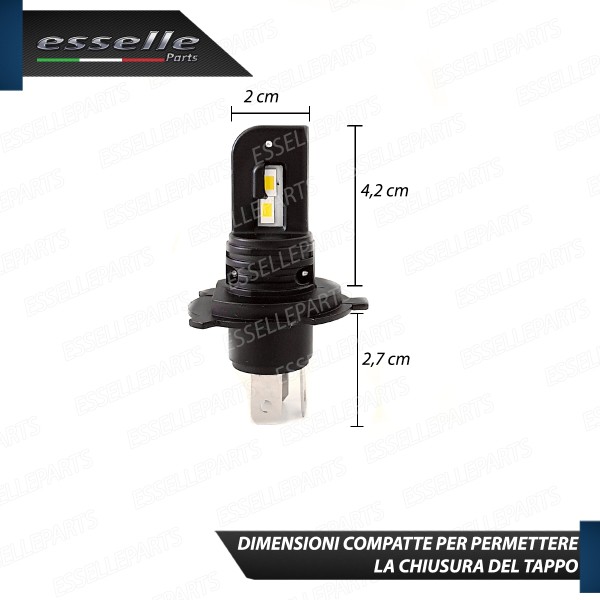 Kit Full LED H4 CANBUS 8000 Lumen 6000K Bianco Ghiaccio Per FIAT QUBO