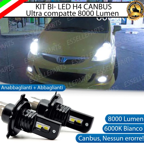 Kit LED H4 CANBUS 8000 Lumen 6000K Ghiaccio Per HONDA JAZZ