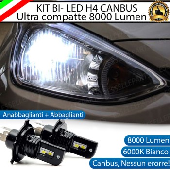 Kit Full LED H4 8000 Lumen 6000K Bianco Ghiaccio Per HYUNDAI I10 MK2