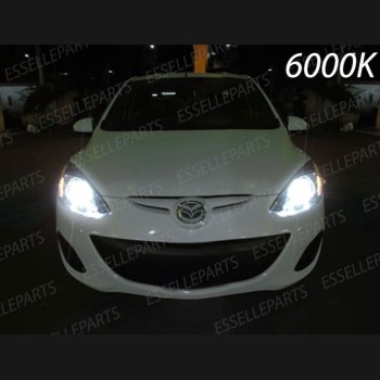 Kit Full LED H4 CANBUS 8000 Lumen 6000K Bianco Ghiaccio Per MAZDA 2 MK2