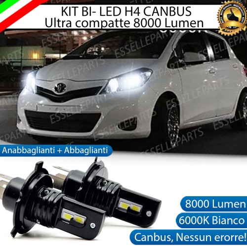 Kit Full LED H4 8000 Lumen 6000K Bianco TOYOTA YARIS MK3 con faro a parabola