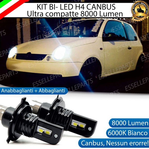 Kit Full LED H4 8000 Lumen 6000K Bianco Ghiaccio Per Volkswagen LUPO