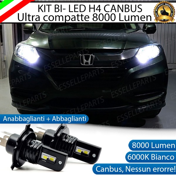 Kit Full LED H4 8000 Lumen 6000K Bianco HONDA HR-V Mk2 con faro a parabola