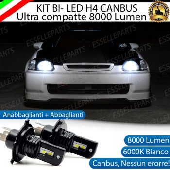 Kit Full LED H4 8000 Lumen 6000K Bianco Ghiaccio Per HONDA CIVIC MK6 Kit Full LED H4 8000 Lumen 6000K Bianco Ghiaccio Per HONDA CIVIC MK6