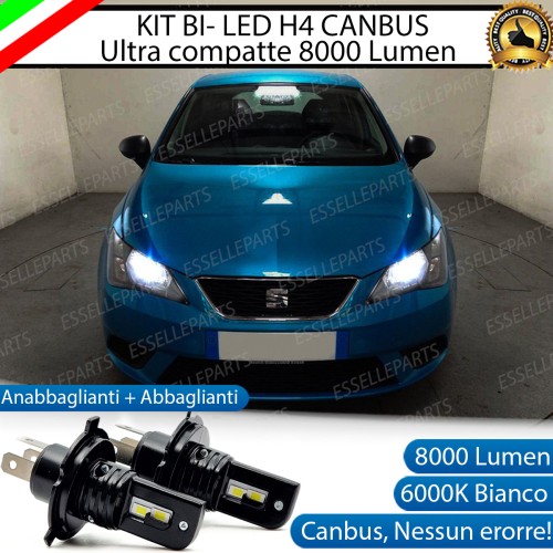 Kit Full LED H4 8000 Lumen 6000K Bianco SEAT IBIZA 6J RESTYLING con parabola singola