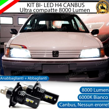 Kit LED H4 CANBUS 8000 Lumen 6000K Ghiaccio Per PEUGEOT 106