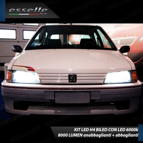Kit LED H4 CANBUS 8000 Lumen 6000K Ghiaccio Per PEUGEOT 106
