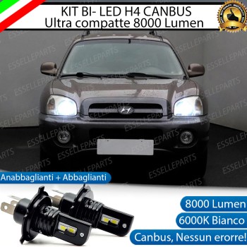 Kit Full LED H4 8000 Lumen 6000K Bianco Ghiaccio Per HYUNDAI SANTA FE