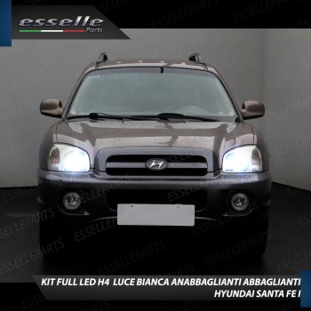 Kit Full LED H4 8000 Lumen 6000K Bianco Ghiaccio Per HYUNDAI SANTA FE