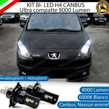 Kit Full LED H4 8000 Lumen 6000K Bianco Ghiaccio Per PEUGEOT 1007
