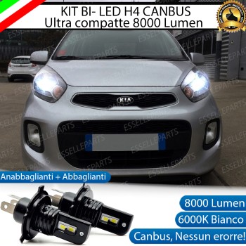 Kit Full LED H4 8000 Lumen 6000K Bianco Ghiaccio Per KIA PICANTO 2