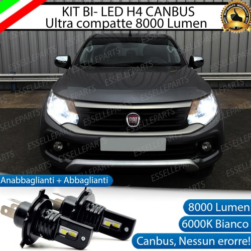 Kit Full LED H4 8000 Lumen 6000K Bianco Ghiaccio Per FIAT Fullback