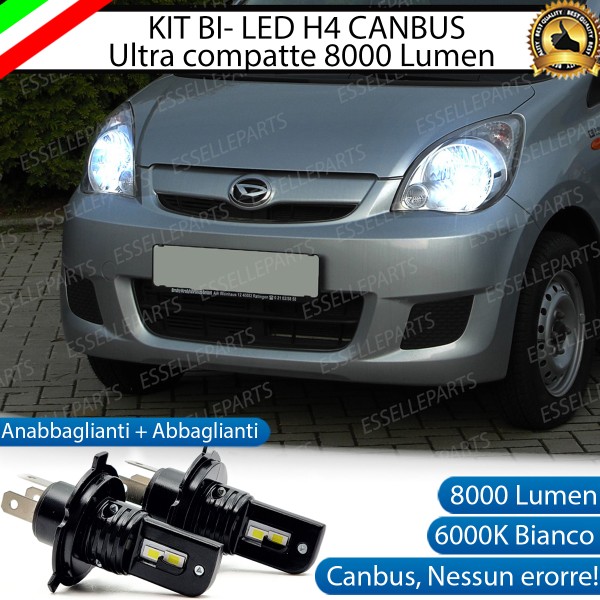 Kit Full LED H4 CANBUS 8000 Lumen 6000K Bianco Per DAIHATSU CUORE MK7