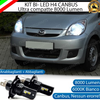 Kit Full LED H4 CANBUS 8000 Lumen 6000K Bianco Per DAIHATSU CUORE MK7