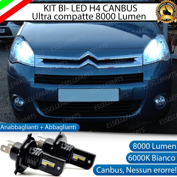 Kit Full LED H4 8000 Lumen 6000K Bianco Per CITROEN BERLINGO MK2