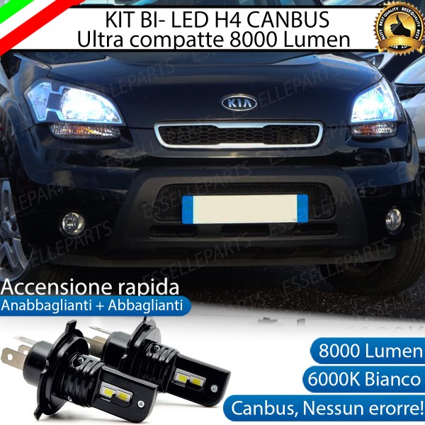 Kit Full LED H4 CANBUS 8000 Lumen 6000K Bianco Ghiaccio Per KIA SOUL