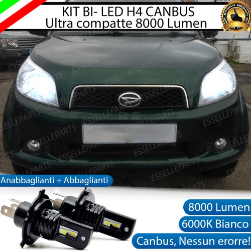 Kit Full LED H4 8000 Lumen 6000K Bianco Daihatsu Terios 2 con fari a parabola