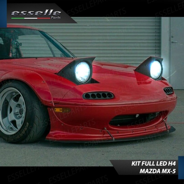 Kit Full LED H4 CANBUS 8000 Lumen 6000K Bianco Ghiaccio Per MAZDA MX-5
