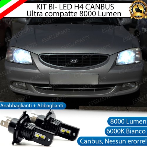 Kit Full LED H4 CANBUS 8000 Lumen 6000K Bianco Per HYUNDAI ACCENT MK2