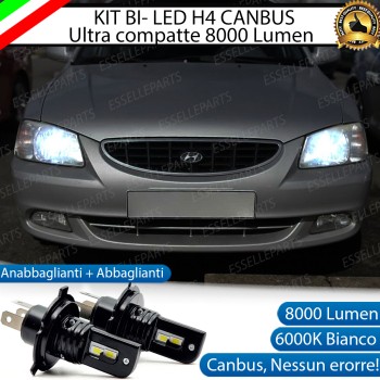 Kit Full LED H4 CANBUS 8000 Lumen 6000K Bianco Per HYUNDAI ACCENT MK2