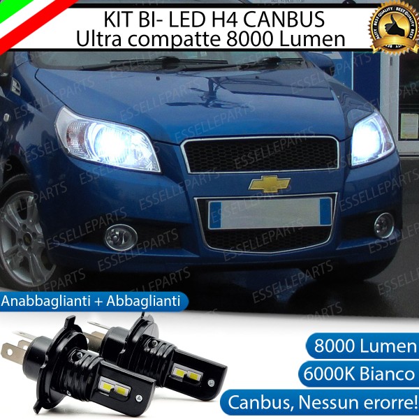 Kit LED H4 CANBUS 8000 Lumen 6000K Per Chevrolet Aveo T250