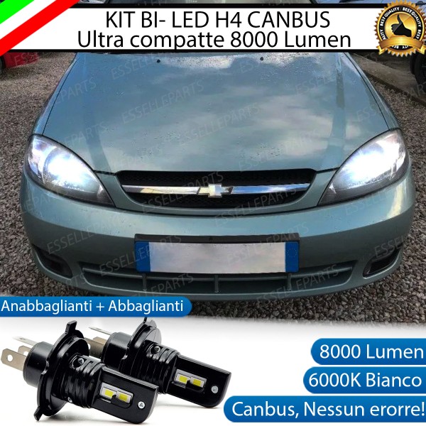 Kit LED H4 8000 Lumen 6000K Ghiaccio Per Chevrolet LACETTI