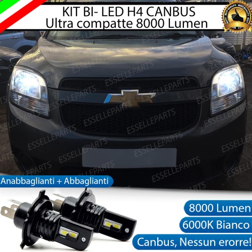 Kit Full LED H4 8000 Lumen 6000K Bianco Ghiaccio Per Chevrolet ORLANDO