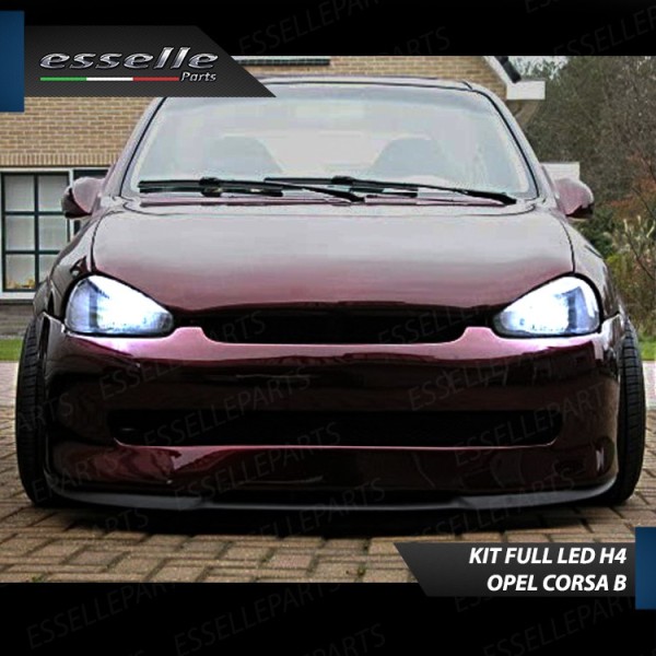 Kit Full LED H4 8000 Lumen 6000K Bianco Ghiaccio Per OPEL CORSA B