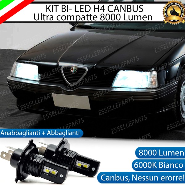 Kit Full LED H4 8000 Lumen 6000K Bianco Per ALFA ROMEO 164 fino al 91