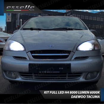 Kit Full LED H4 8000 Lumen 6000K Bianco Ghiaccio Per DAEWOO TACUMA