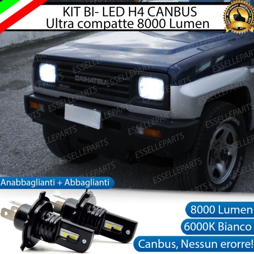 Kit Full LED H4 8000 Lumen 6000K Bianco Ghiaccio Per DAIHATSU FEROZA