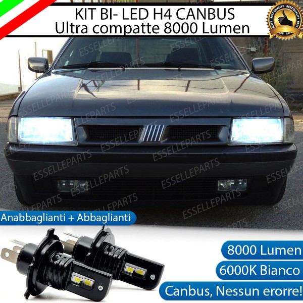 Kit Full LED H4 8000 Lumen 6000K Bianco Ghiaccio Per FIAT CROMA MK1