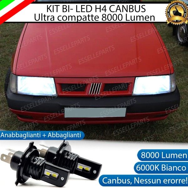 Kit Full LED H4 CANBUS 8000 Lumen 6000K Bianco Ghiaccio Per FIAT TEMPRA