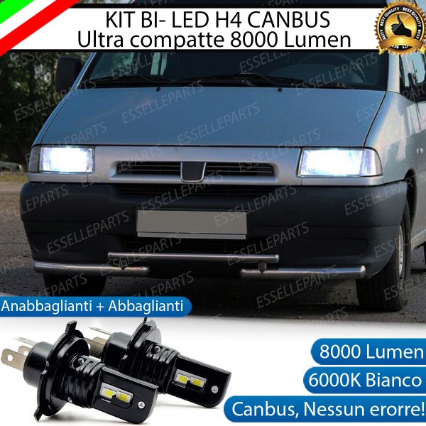 Kit Full LED H4 CANBUS 8000 Lumen 6000K Bianco Ghiaccio Per FIAT SCUDO