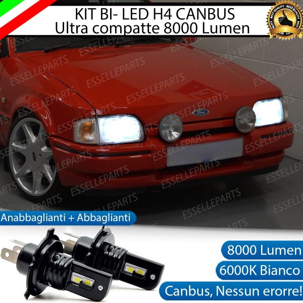 Kit Full LED H4 8000 Lumen 6000K Bianco Ghiaccio Per FORD ESCORT MK4
