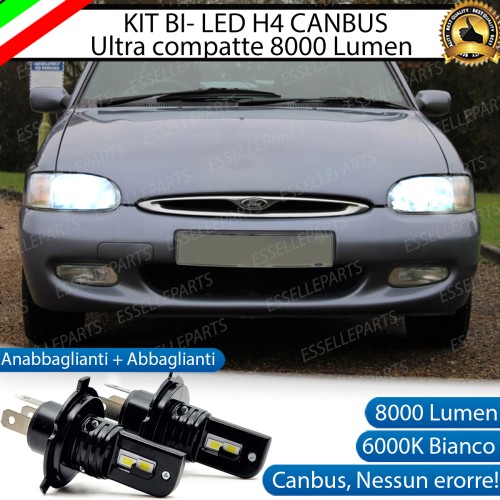 Kit Full LED H4 8000 Lumen 6000K Bianco Ghiaccio Per FORD ESCORT MK6