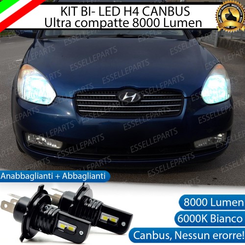 Kit Full LED H4 CANBUS 8000 Lumen 6000K Bianco Per HYUNDAI ACCENT MK3
