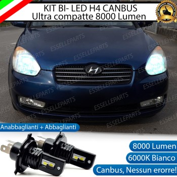 Kit Full LED H4 CANBUS 8000 Lumen 6000K Bianco Per HYUNDAI ACCENT MK3