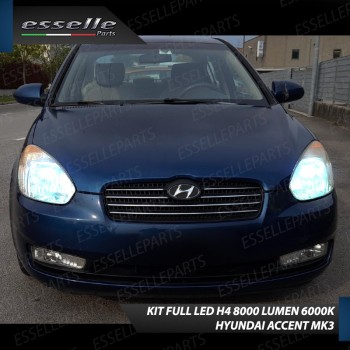 Kit Full LED H4 CANBUS 8000 Lumen 6000K Bianco Per HYUNDAI ACCENT MK3