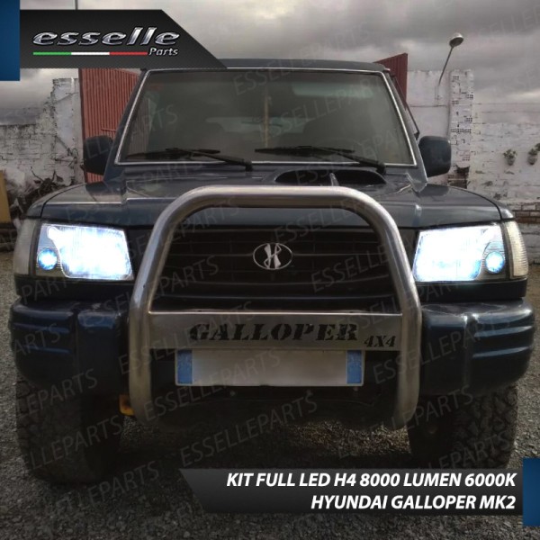 Kit Full LED H4 8000 Lumen 6000K Bianco Per HYUNDAI GALLOPER MK2